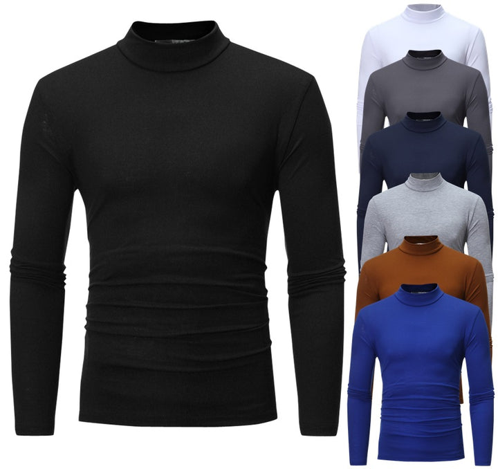 Men's tailored long sleeve stand collar shirt made of stretch jersey Mune Fashion