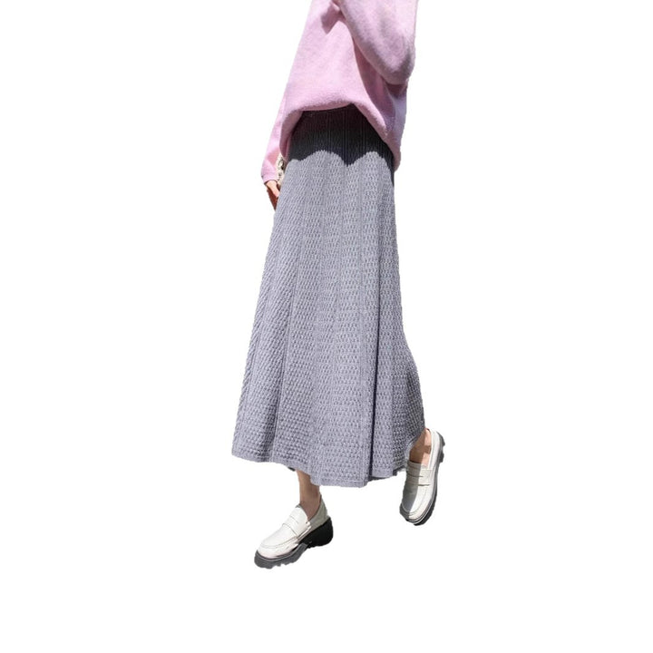 Women's Long Knitted Skirt with Elegant Design Mune Fashion
