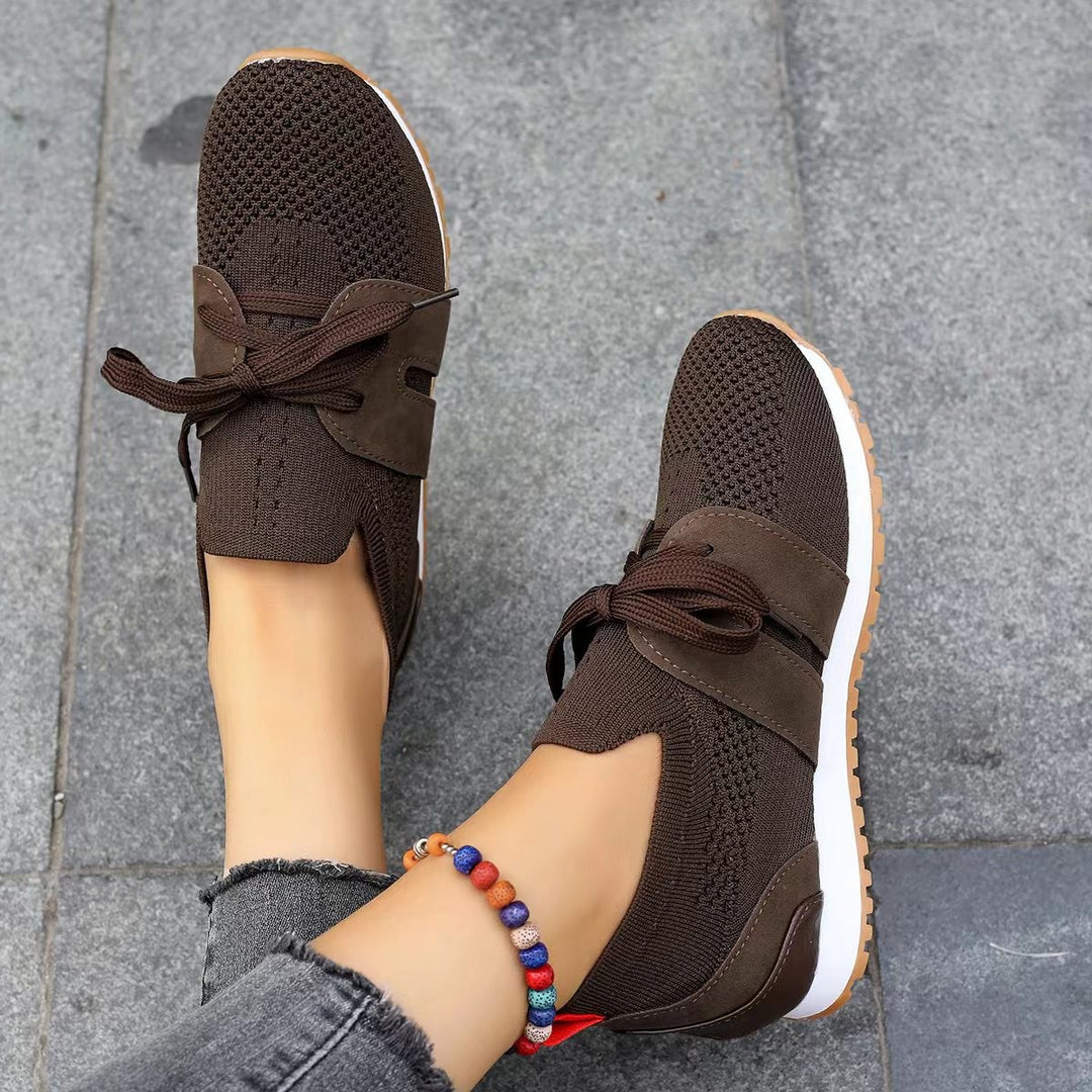 Women's lightweight knit sneakers with ergonomic memory insole and non-slip tread sole Mune Fashion