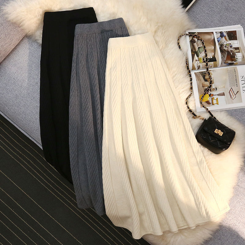 Women Pleated Maxi Skirt with High Waist Mune Fashion