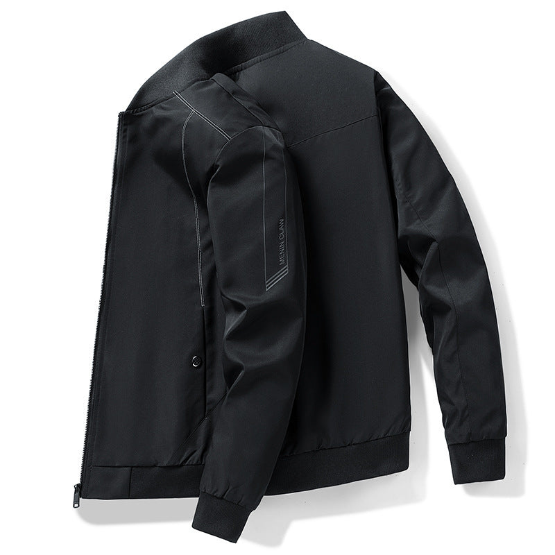 Men's lightweight windproof bomber jacket with ribbed cuffs and concealed zip front Mune Fashion