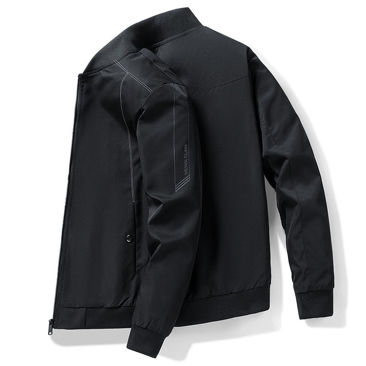 Men's lightweight windproof bomber jacket with ribbed cuffs and concealed zip front Mune Fashion