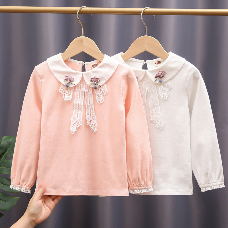 Ladies elegant blouse with lace appliqués Mune Fashion