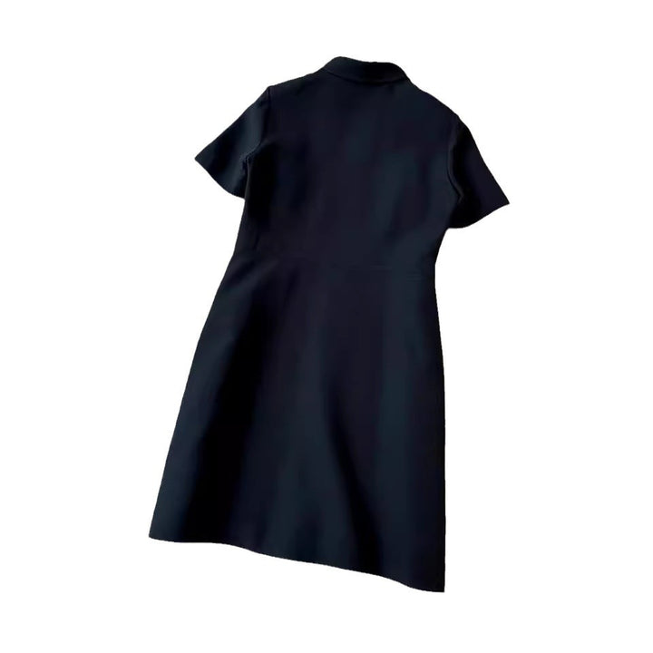 Women Short-Sleeved Shirt Dress with Concealed Two-Way Zipper and Tailored Cut Mune Fashion