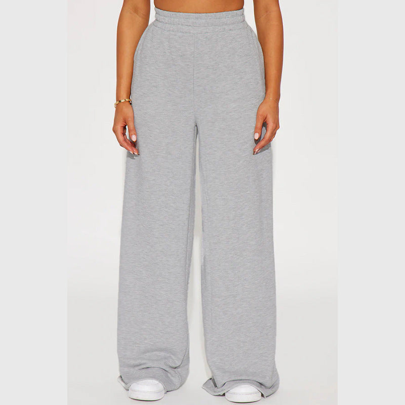 Women wide High-Waist lounge pants with elastic waistband and practical side pockets Mune Fashion