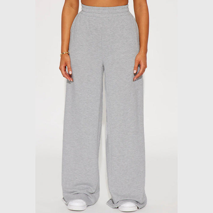 Women wide High-Waist lounge pants with elastic waistband and practical side pockets Mune Fashion