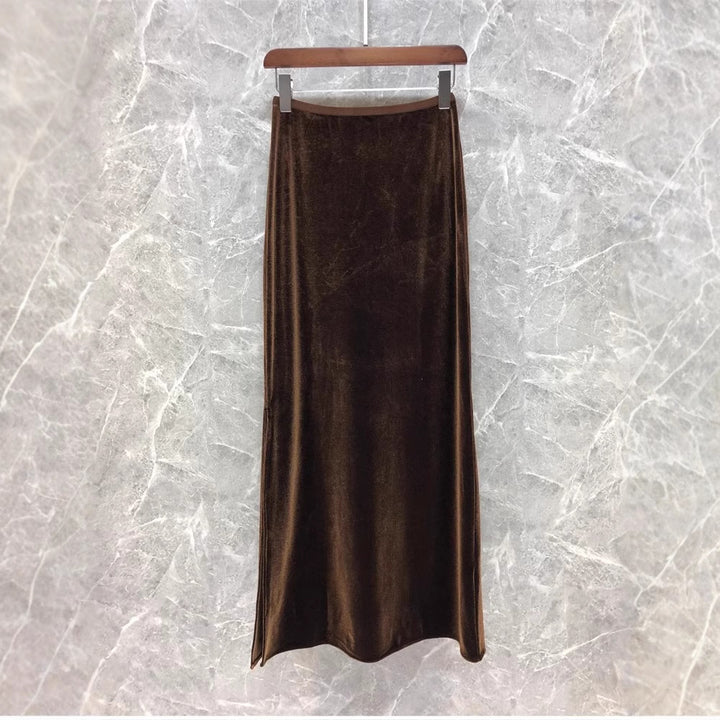 Ladies Elegant Maxi Skirt Made of Shimmering Material Mune Fashion