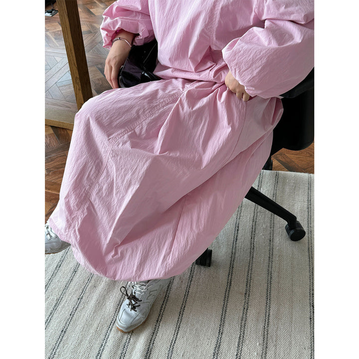 Women's Maxi Skirt with High Waist, Voluminous Silhouette and Bubble Hem Mune Fashion