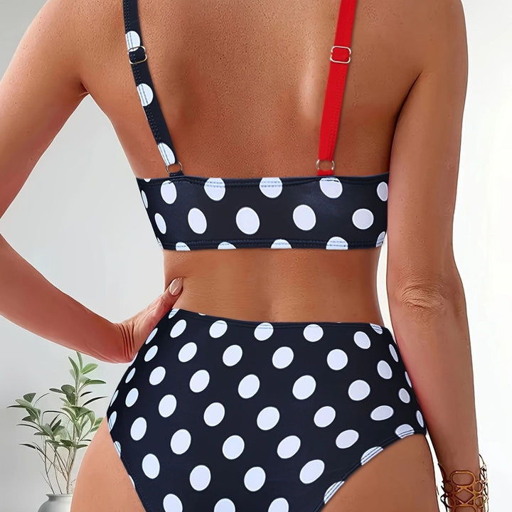 Women's High-Waisted Bikini Set with Emphasized Wrap Design Mune Fashion