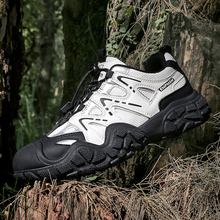 Ladies Chunky Trail Sneaker with shock-absorbing multi-zone profile sole, quick lace-up closure and reflective accents Mune Fashion