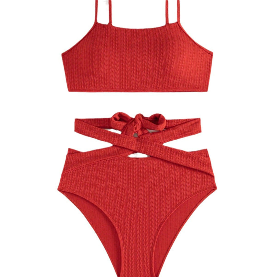 Ladies High-Waisted Bikini with Trendy Cut Mune Fashion
