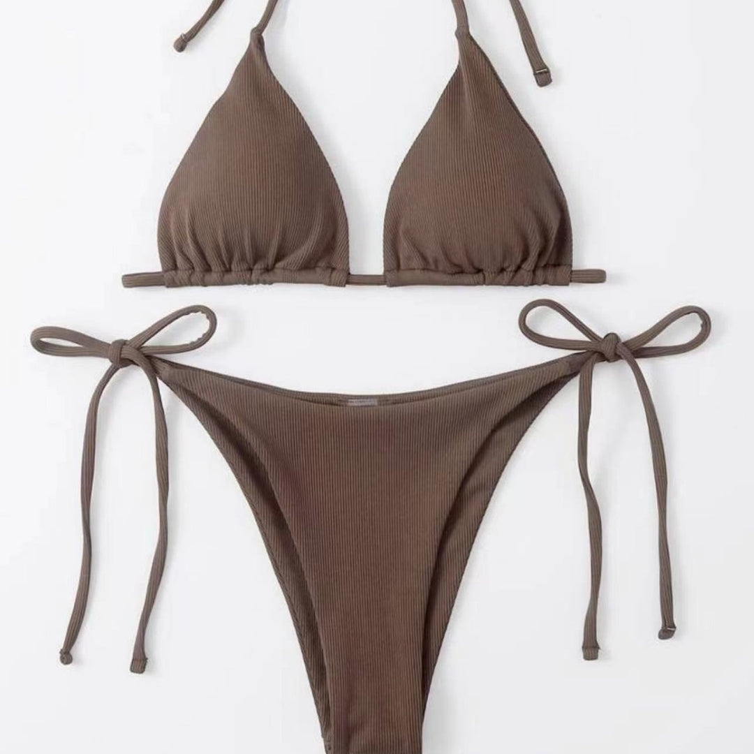 Women's triangle bikini with adjustable straps and sophisticated lacing details Mune Fashion