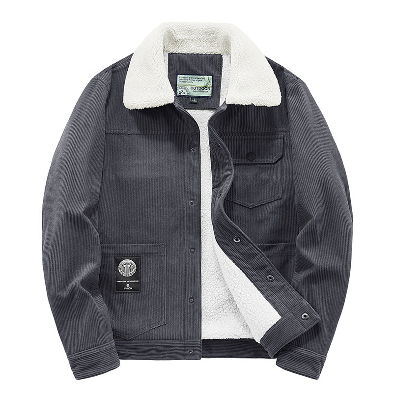 Men's cord jacket with teddy lining, thermally insulated worker jacket Mune Fashion