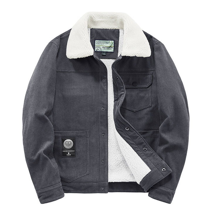 Men's cord jacket with teddy lining, thermally insulated worker jacket Mune Fashion