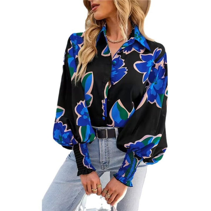 Ladies loose shirt blouse with balloon sleeves and gathered cuffs Mune Fashion