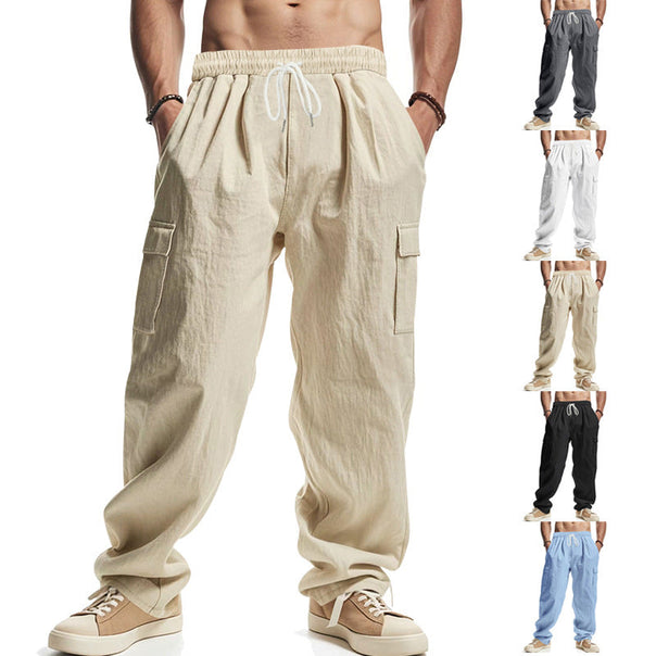 Men's Cargo Pants with Elastic Waistband and Practical Pockets Mune
