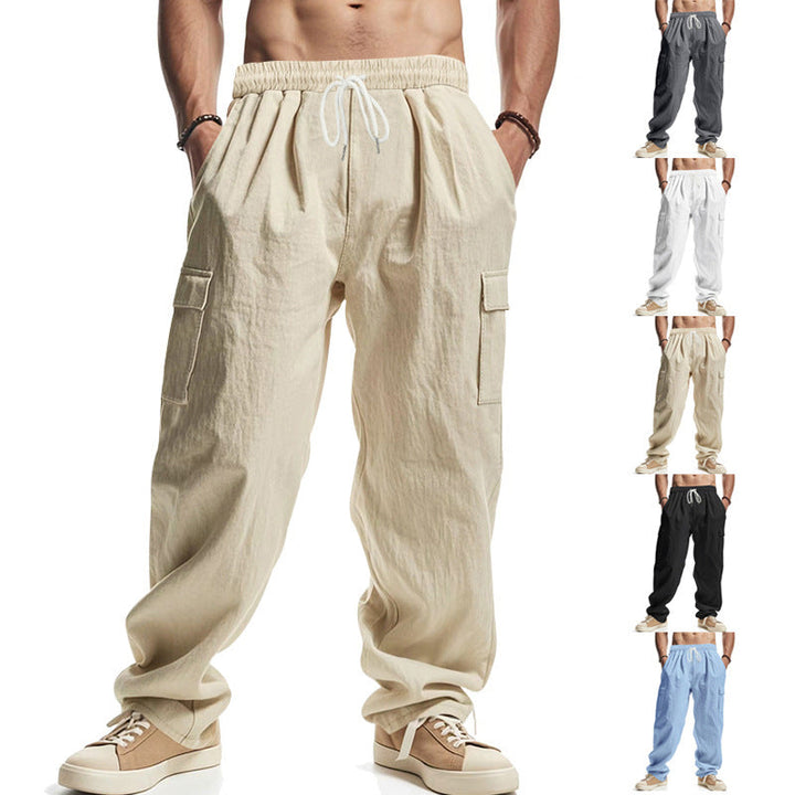 Men's Cargo Pants with Elastic Waistband and Practical Pockets Mune