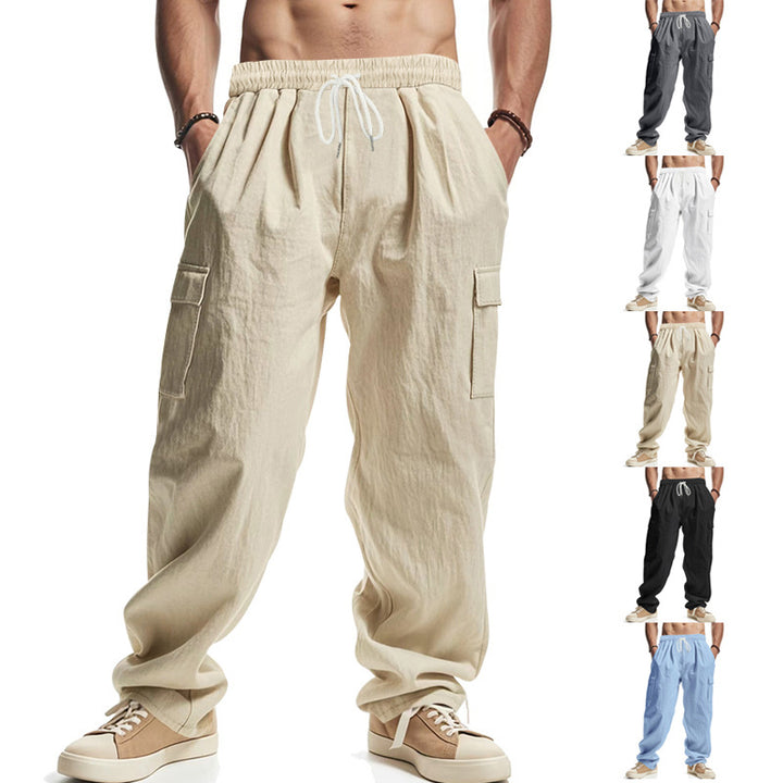 Men's Loose Fit Cargo Pants made of lightweight ripstop with elastic waistband and flap pockets Mune Fashion