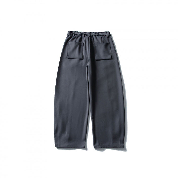 Men's loose ankle-length pleated pants with elastic waistband and adjustable hem Mune Fashion