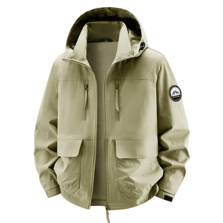 Men's Technical Hooded Field Jacket with Water-Repellent Membrane and Multiple Pockets Mune Fashion