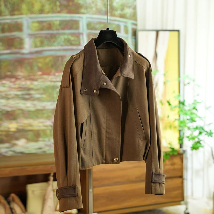 Women's stylish and elegant short jacket with velvet collar Mune Fashion