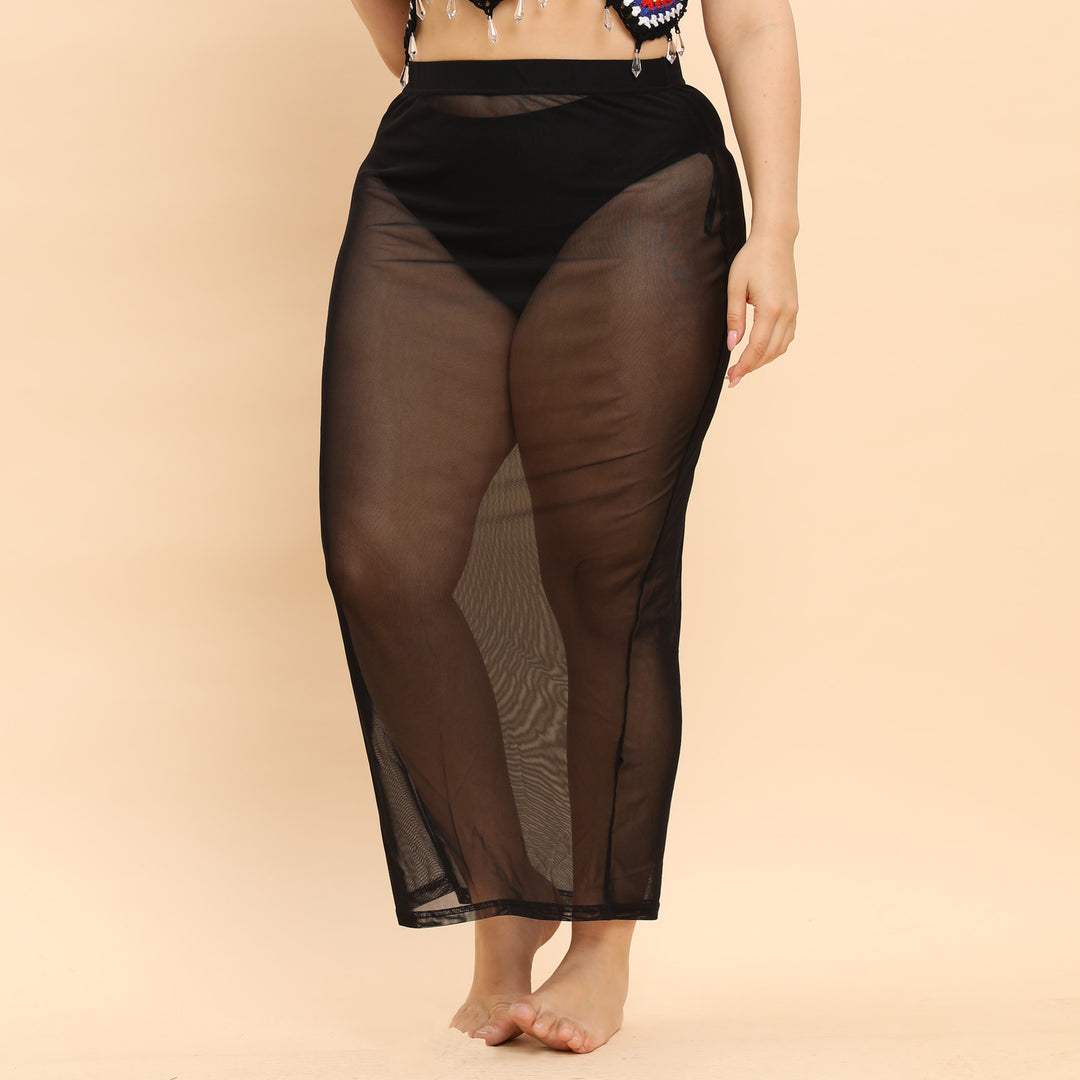 Women Transparent Beach Length Sarong Mune Fashion