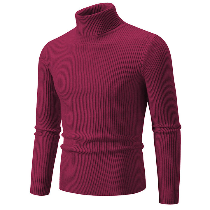 Men's tailored turtleneck sweater made of fine fine-knit fabric with ribbed collar Mune Fashion