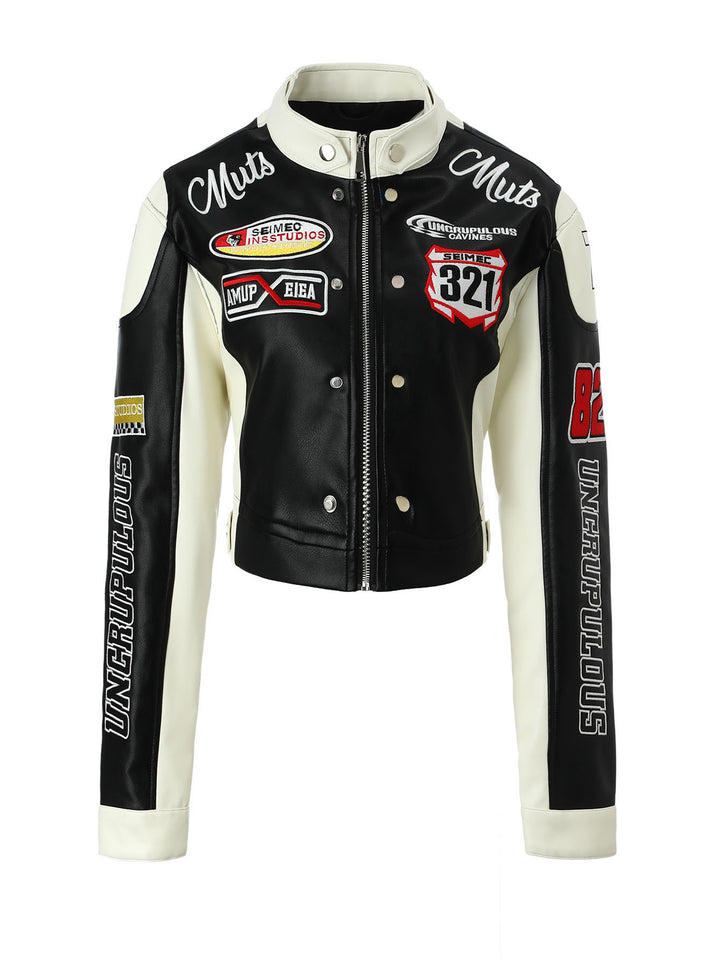Women Sporty Leather Jacket Mune Fashion
