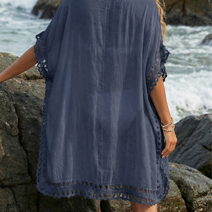 Women's light beach cover-up with fringed hem Mune Fashion