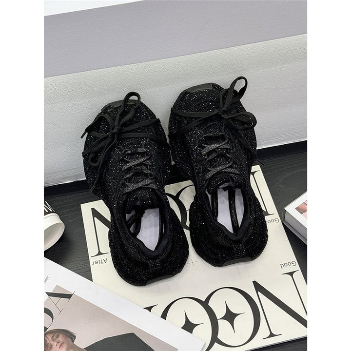 Women's sporty glittering chunky sneakers with padded comfort Mune Fashion