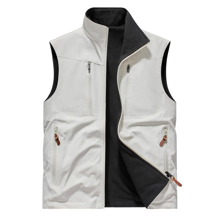 Men's Windproof Softshell Vest with Fleece Lining & Multifunctional Pockets Mune Fashion