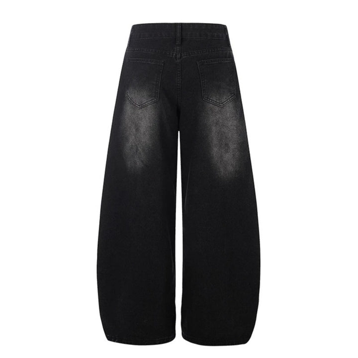 Ladies Wide High-Waist Palazzo Pants made of Denim with Horse Embroidery and Culotte Cut Mune Fashion