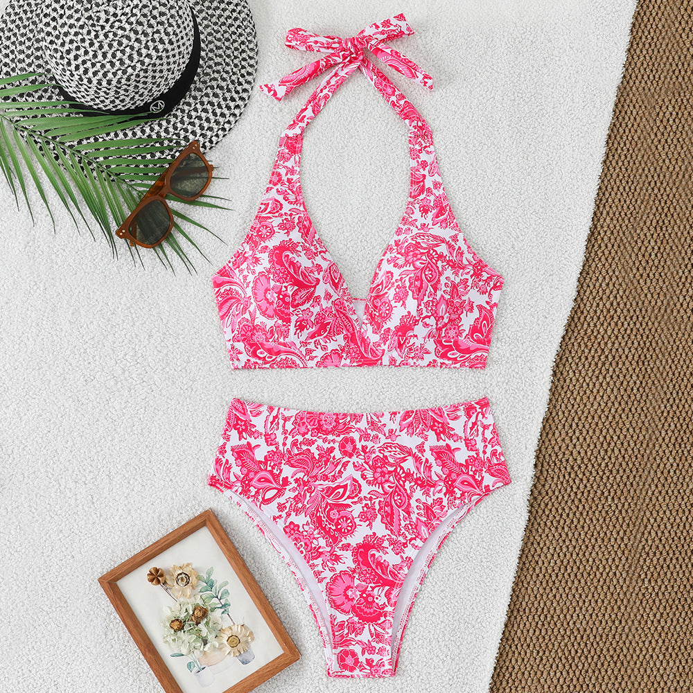 Women's bikini set with high-waisted skirt and floral pattern Mune Fashion