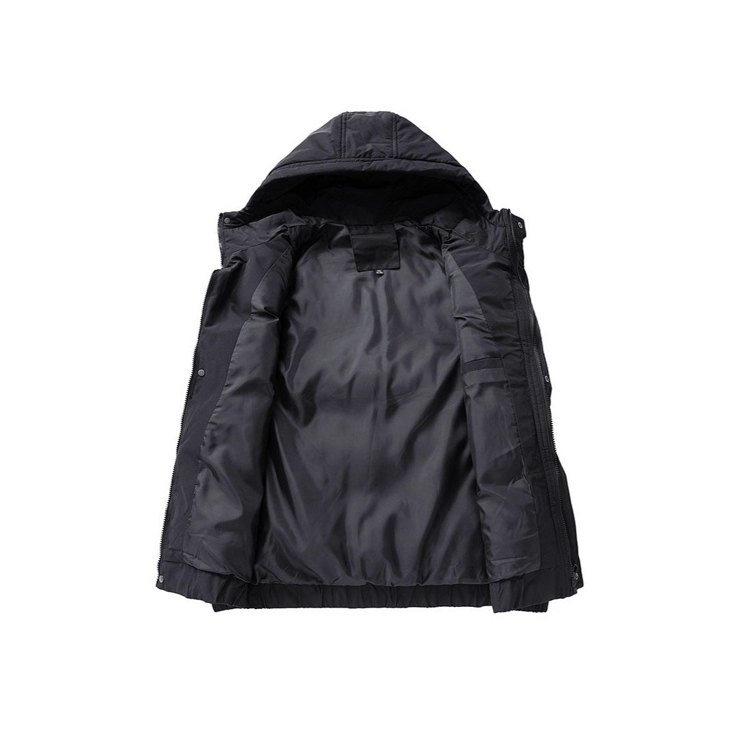 Men's Quilted Outdoor Vest with Hood, Cargo Pockets and Adjustable Hem Mune Fashion