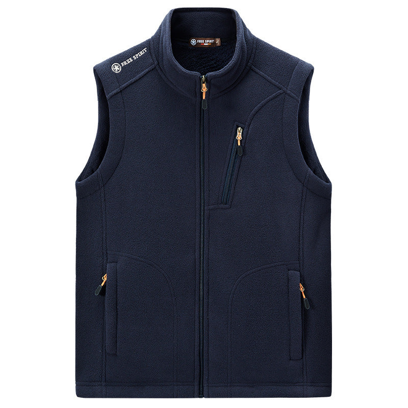 Men's fleece thermal vest with organizer chest pocket and wind-resistant structure Mune Fashion