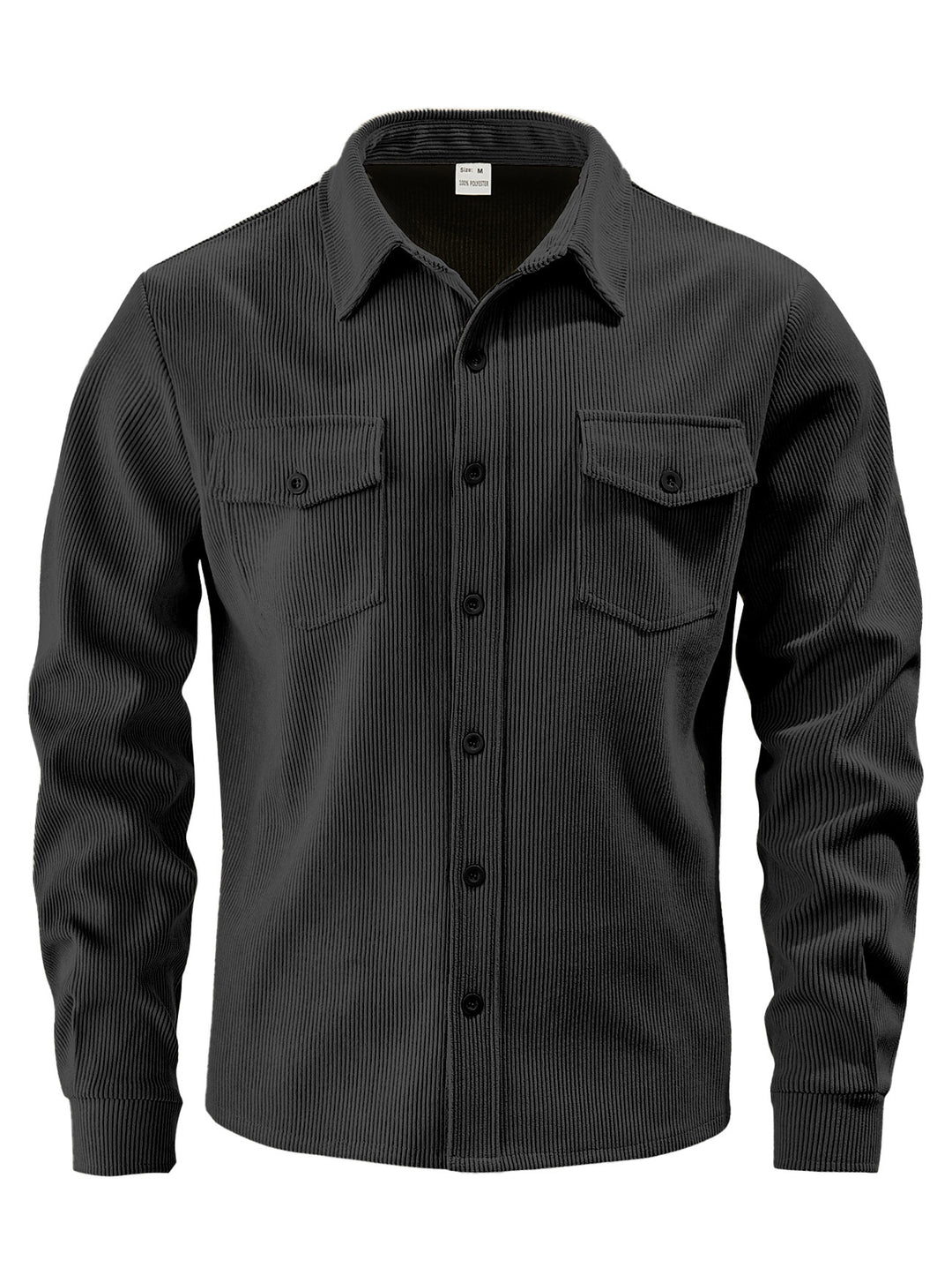 Men's cord shirt jacket made of wide corduroy with flap pockets and shirt collar Mune Fashion
