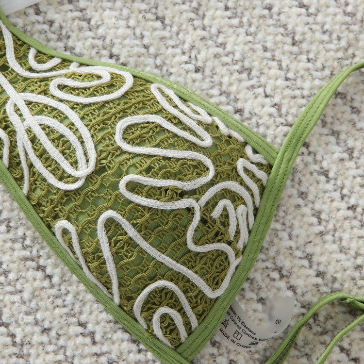 Women's triangle bikini with trendy embroidery pattern Mune Fashion