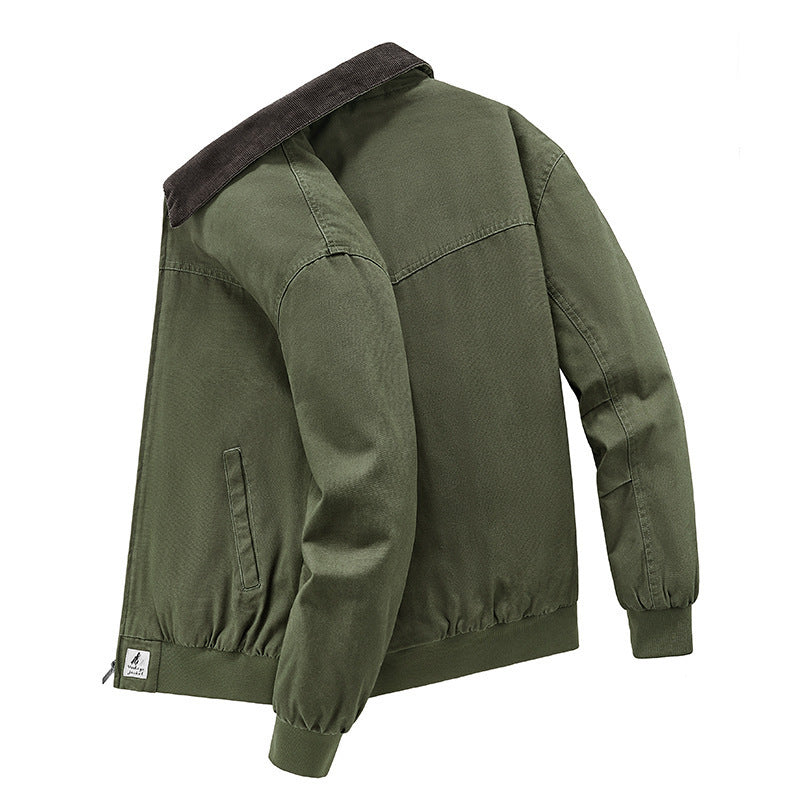 Men's Fashion Transitional Jacket with Velvety Collar Mune Fashion