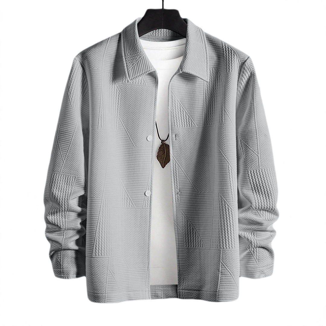 Men's structured shirt jacket in patchwork relief with shirt collar Mune Fashion