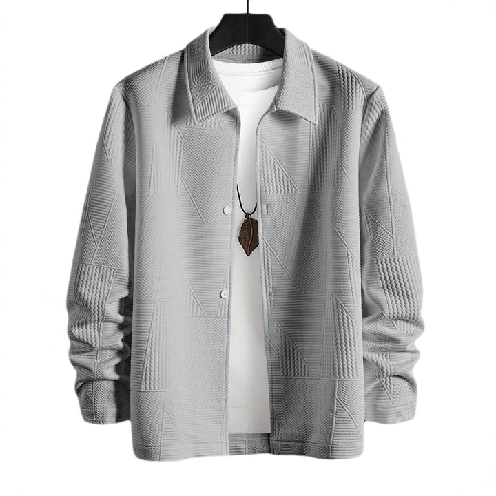 Men's structured shirt jacket in patchwork relief with shirt collar Mune Fashion