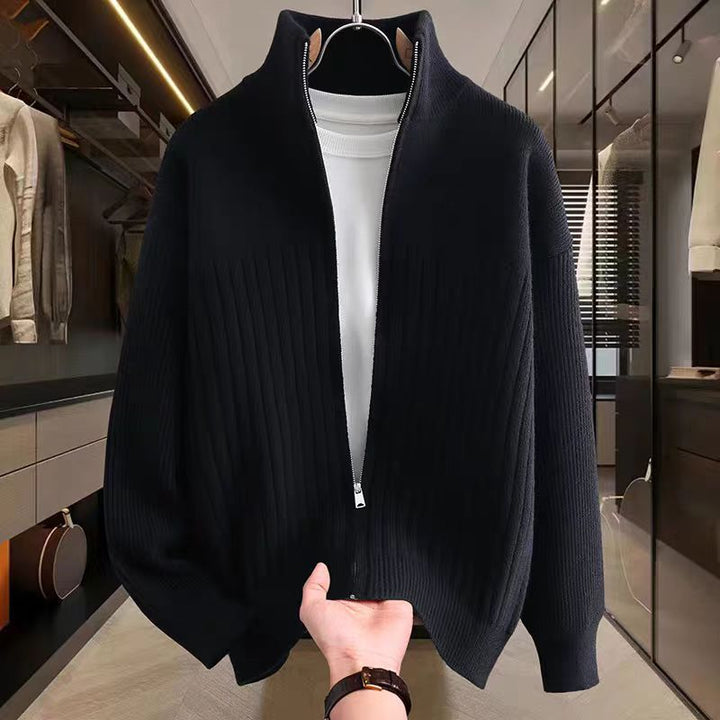 Men's Elegant Cardigan with High Collar Mune Fashion