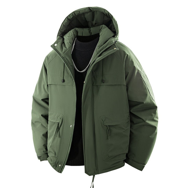 Men's padded hooded parka with high stand-up collar solution, adjustable drawstring and multifunctional outer pockets Mune Fashion