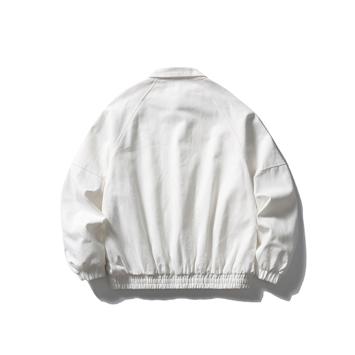 Unisex Boxy Canvas Blouson Jacket with Patch Pockets and Elastic Hem Mune Fashion