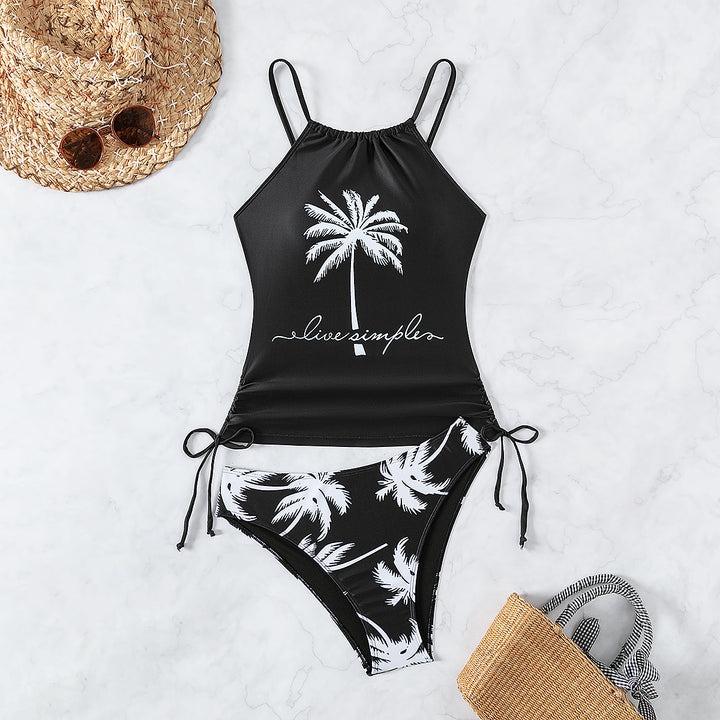 Ladies Tankini with elegant palm motif Mune Fashion