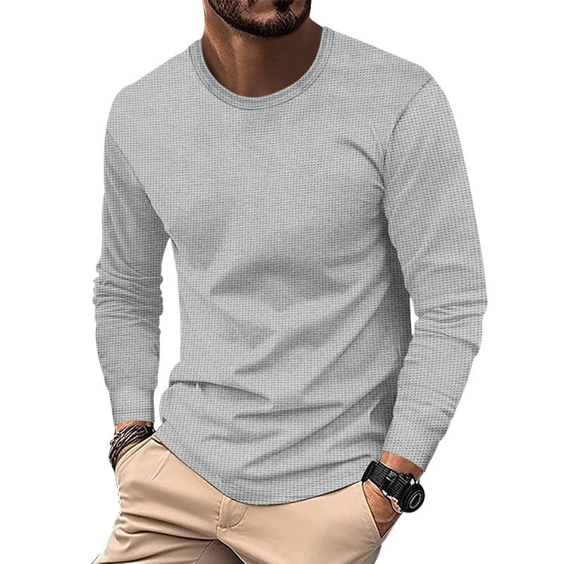 Men's structured waffle long sleeve shirt made of thermo jersey Mune Fashion