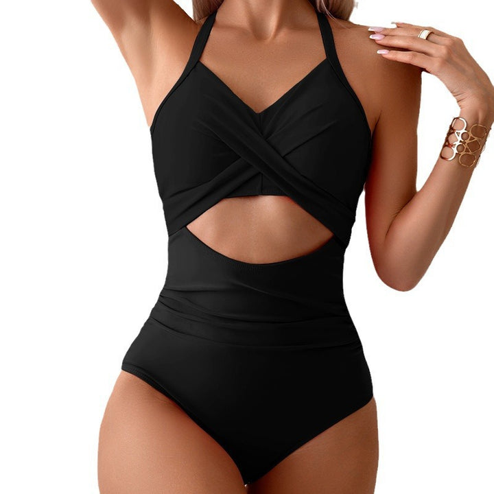 Women’s one-piece swimsuit with stylish cut-out and seductive wrap design Mune Fashion
