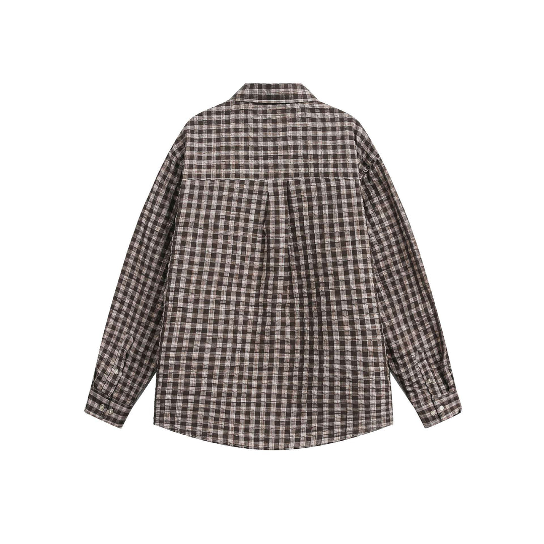 Unisex Oversized Checked Shirt Jacket with Pocket and Soft Textured Fabric Mune Fashion
