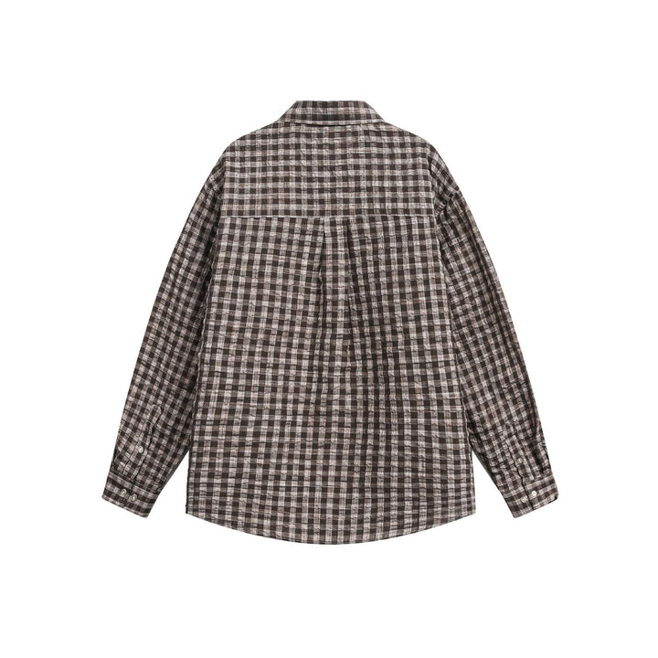 Unisex Oversized Checked Shirt Jacket with Pocket and Soft Textured Fabric Mune Fashion