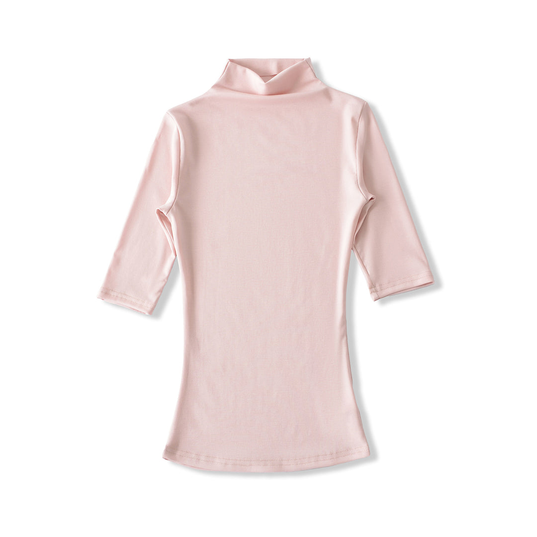 Women's Fitted Stand Collar Shirt with Half-Length Sleeves Mune Fashion