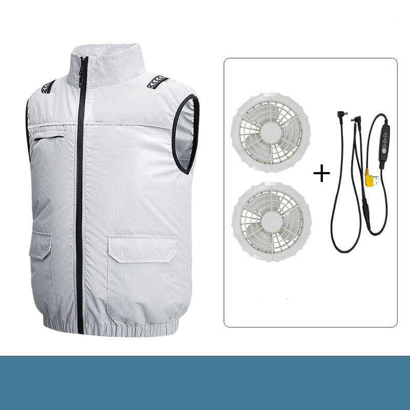 Unisex nan lightweight cooling work vest with integrated fans and external battery Mune Fashion